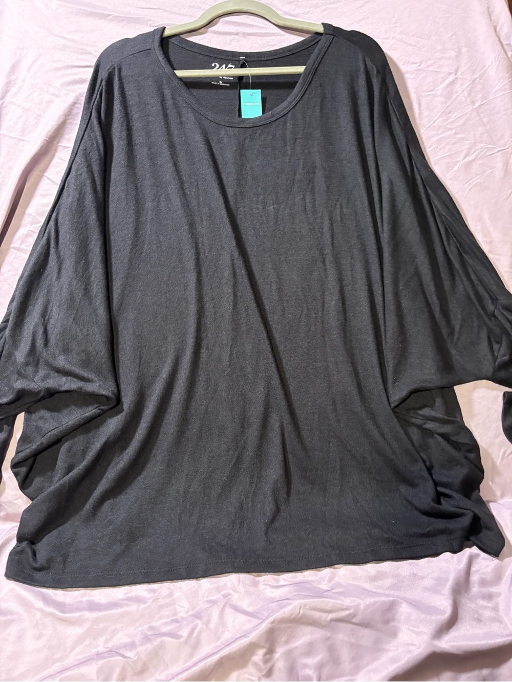 Maurices Black Oversized Scoop-Neck Women’s Sweatshirt